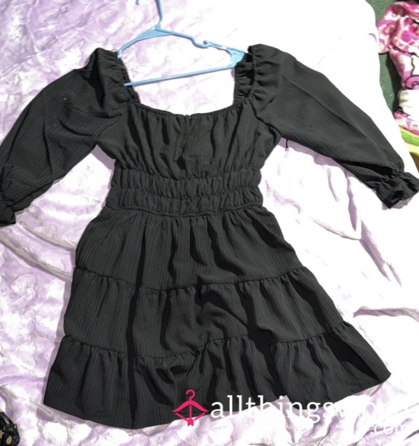 Black Cinched Waist Dress