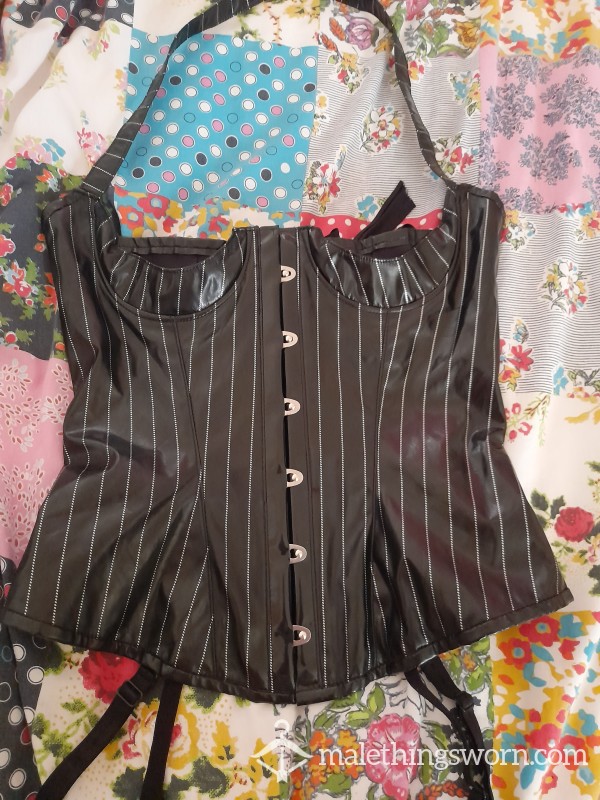 Black Corset With White Stripes