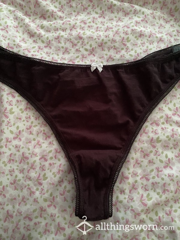 Black Cotten Thong! 30hrs Wear.