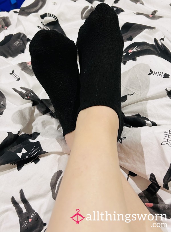 Black, Cotton Ankle Socks Just For You.