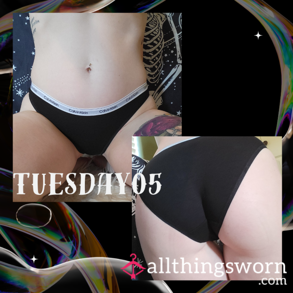 Black Cotton Calvin Klein Bikini Panties