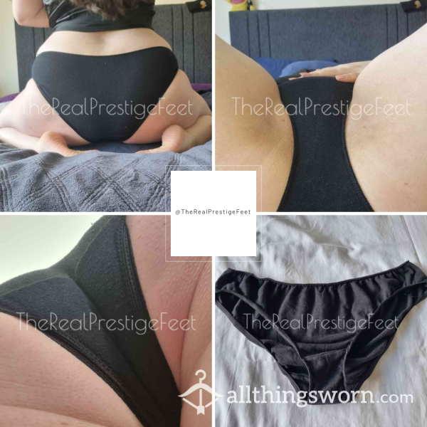 Black Cotton Full Back Briefs | Size 12-14 | 2 Days Wear | Includes Pics & Premade Video | See Listing Photos For More Info - From £18.00 + P&P