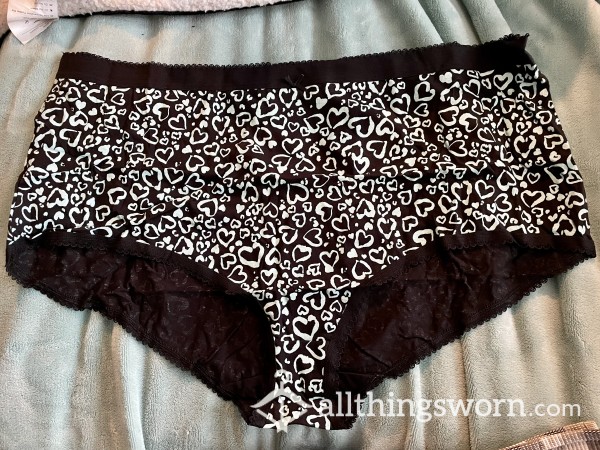 Black Cotton Fullbacks With Blue Hearts