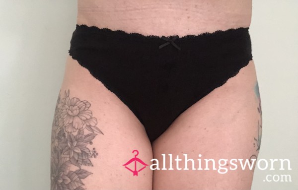 Black Cotton G String Size 10