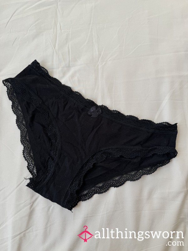 Black Cotton Panties, 48hr Wear 🖤