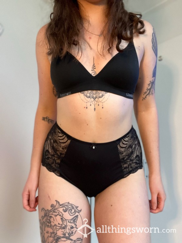 Black Cotton-rich Full Brief Panties