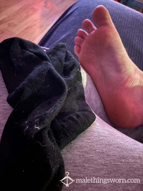 Black Cotton Socks - Used / Sweaty Stinky 7 Days Worn