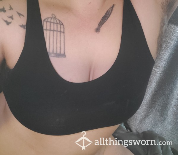 Black Cotton Sports Bra 🖤