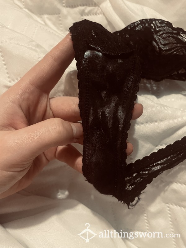 Black Cotton Thong😈