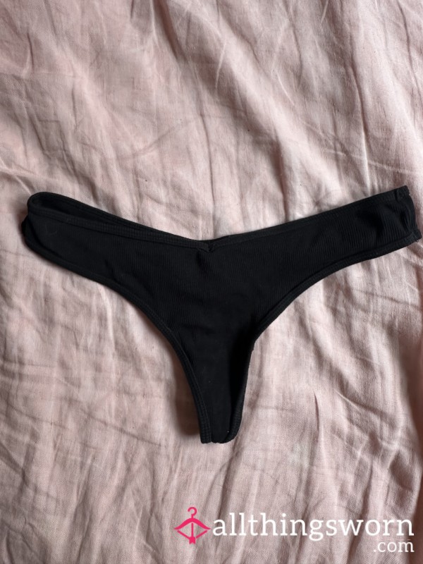 Black Cotton Thong- Ready To Be Made Super Creamy