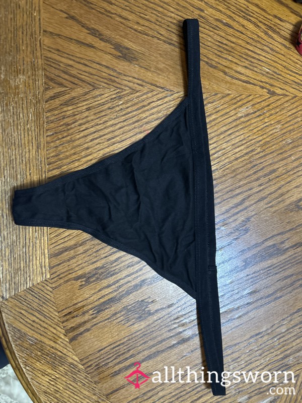 Black, Cotton Thong