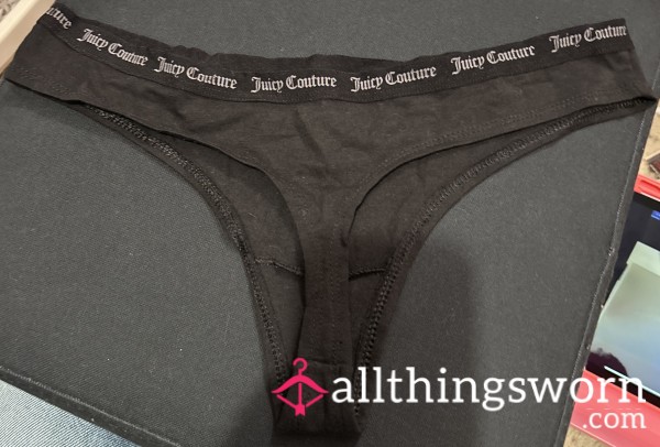 Black Cotton Thong