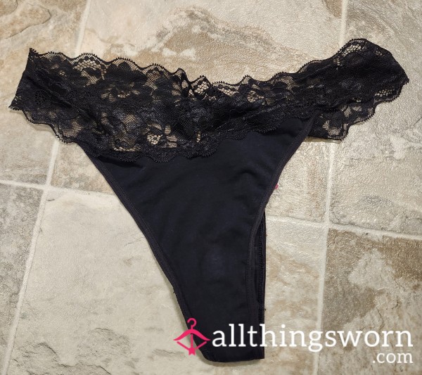 Black Cotton, Well-worn Thong Size L