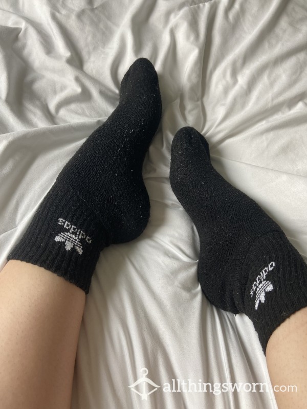 Black Crew Gym Adidas Socks🖤