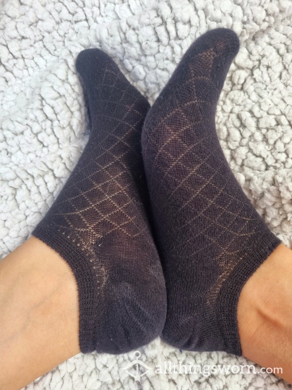 Black CrissCross Trainer Socks