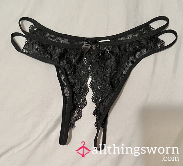 Black Crotchless Panties