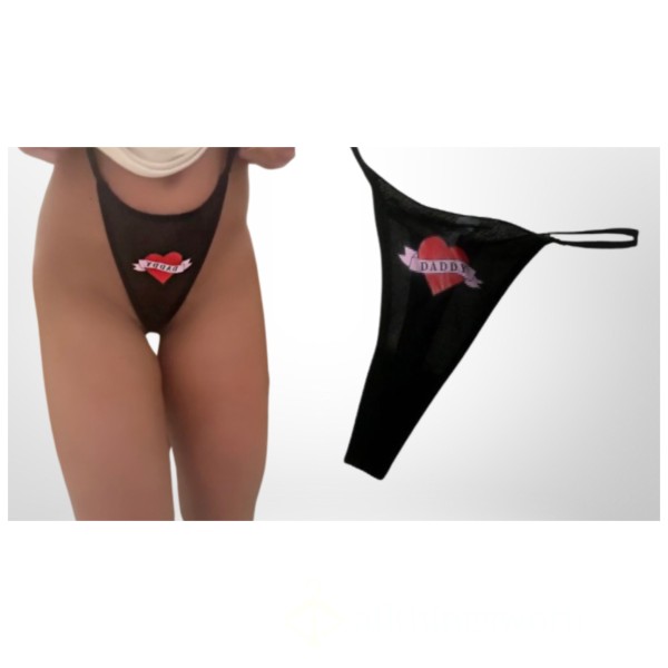 Black “Daddy” Cotton Thongs