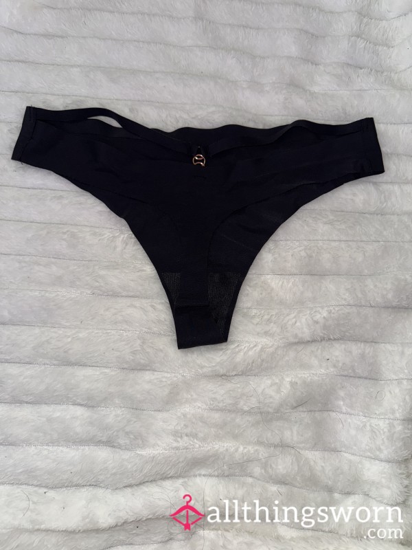 Black Embellishment Thong