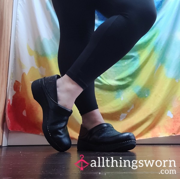 Black Embossed Dansko Clogs