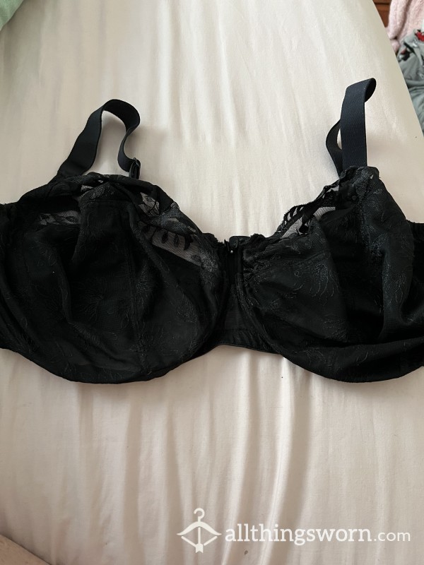 Black Embroidered Bra