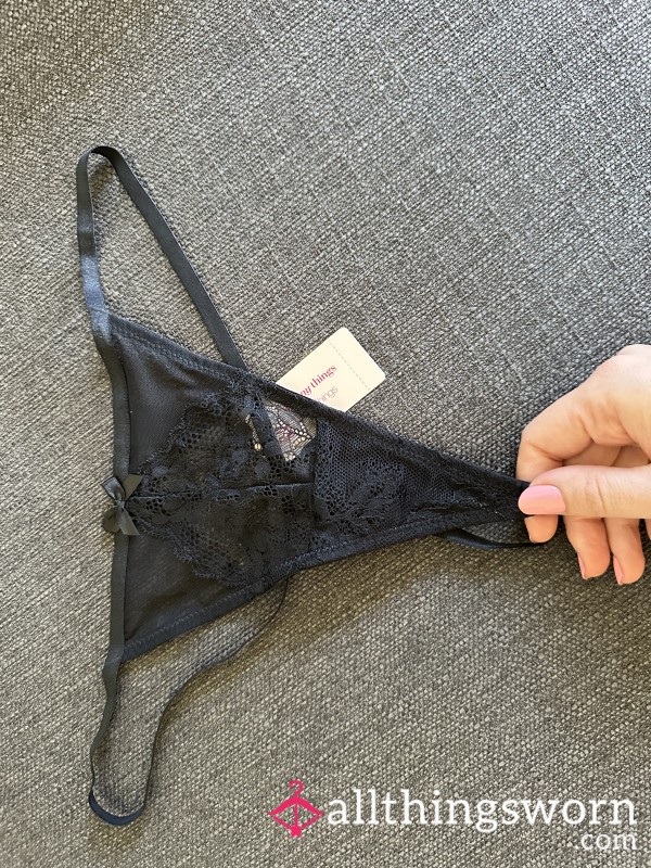 Black Fairy Floss Size 8 G String Thong