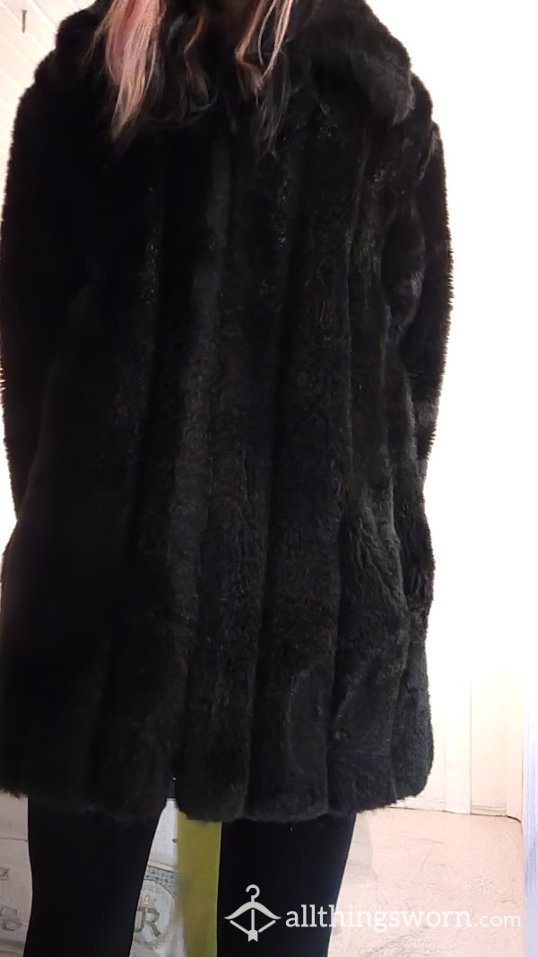 Black Faux Fur Coat