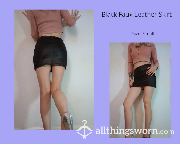 Black Faux Leather Skirt