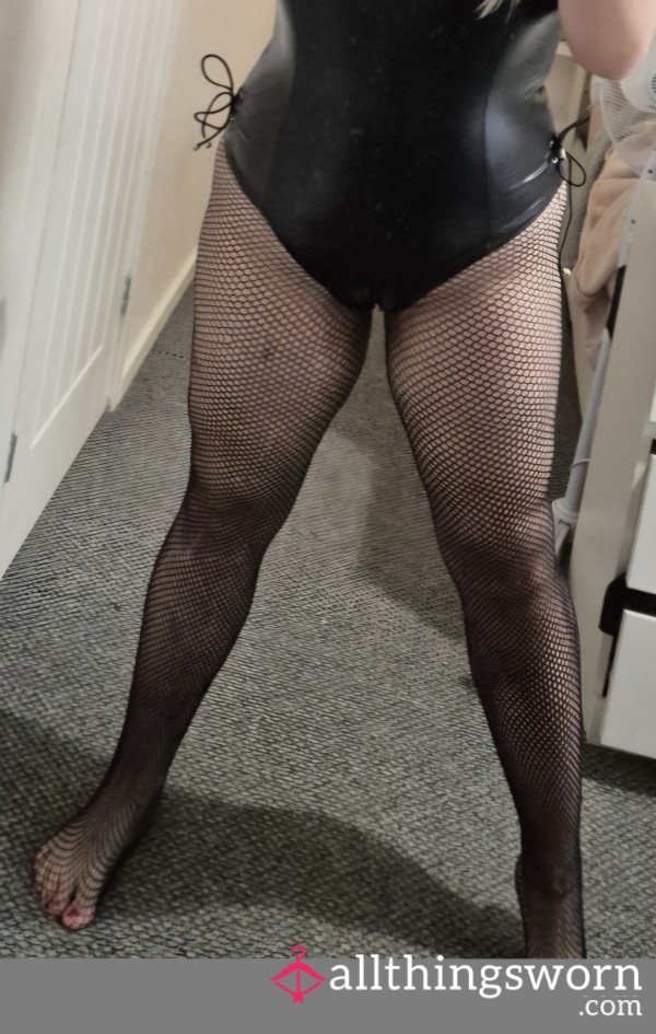 Black Fishnet Tights Worn For A Halloween Homeshoot