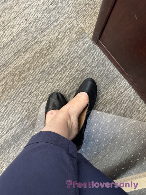 Black Flats, Worn Daily In The Office. No Socks.