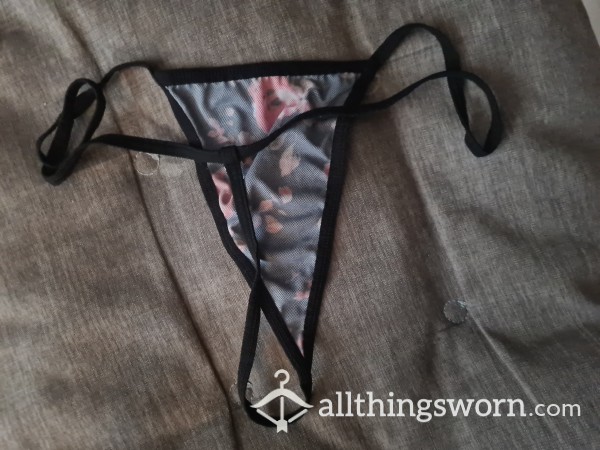 Black, Flor*l G-String- 24 Hours Wear - Addons Available!