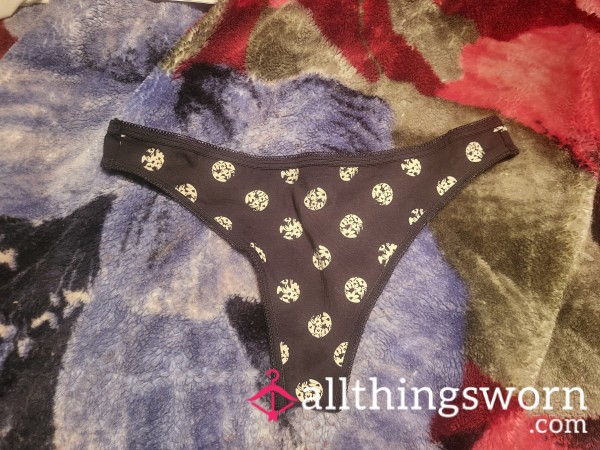 Black Flower Cotton Thong🖤