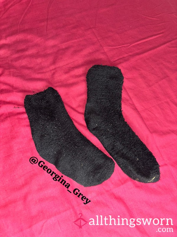 Black Fluffy Socks