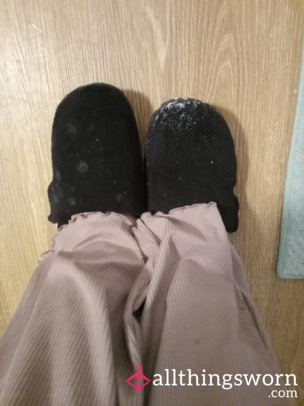 Black Fuzzy Slippers