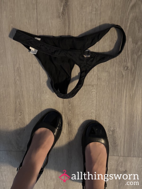 Black Goth Thong