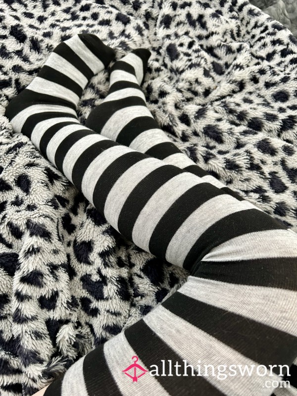 Black & Grey Thigh Highs