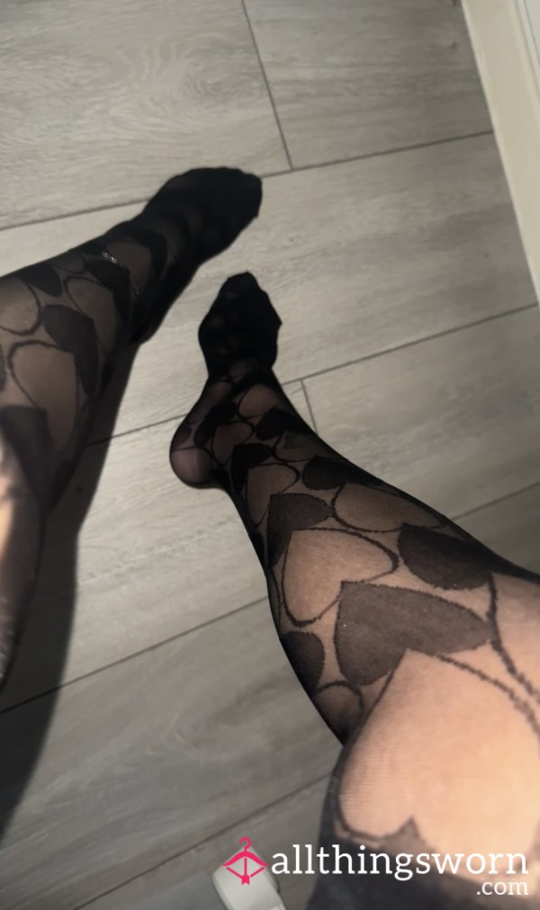 🖤 Black Heart Stockings