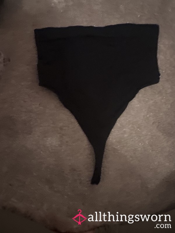 Black High Waist Thong