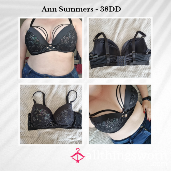 Black & Iridescent Ann Summers Padded Bra | Size 38DD | 3 Days Wear | Includes Lifetime Access To My Boobies Folder - From £30.00