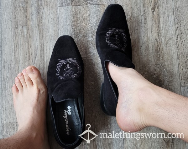 SNIFF MY FEET! 😈 Worn Off Black Italian Loafers 44 / 11 / 10