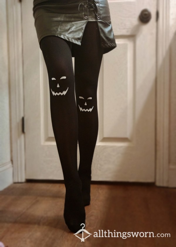 Black Jack-o'-lantern Tights