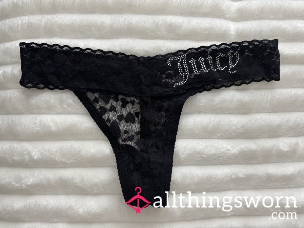 Black Juicy Couture Lace Thong