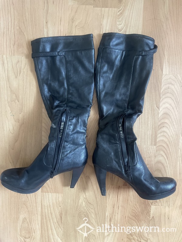 Nine West Black Knee High Boots 👢