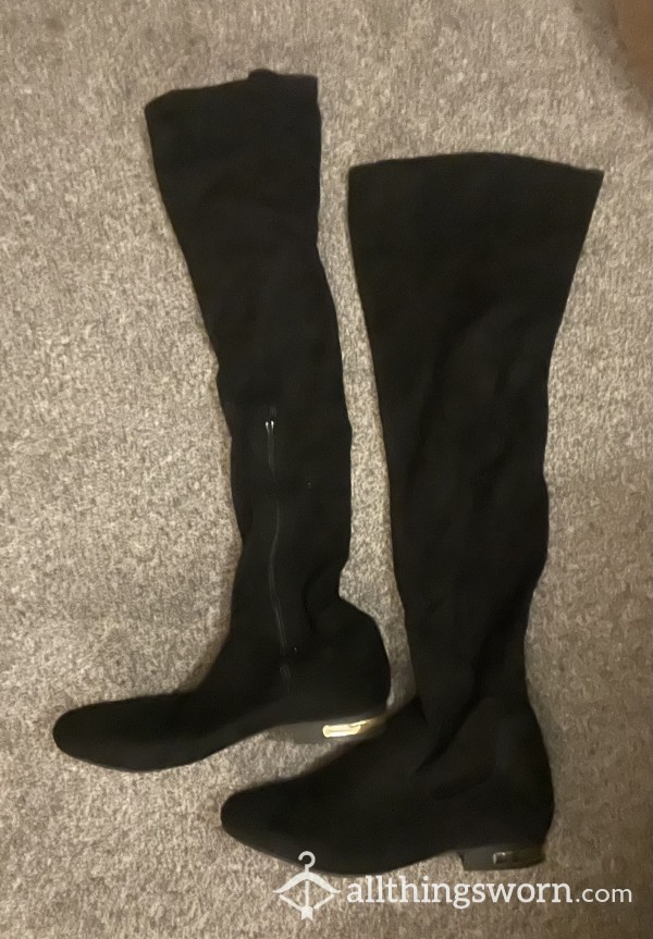 Black Knee High Boots