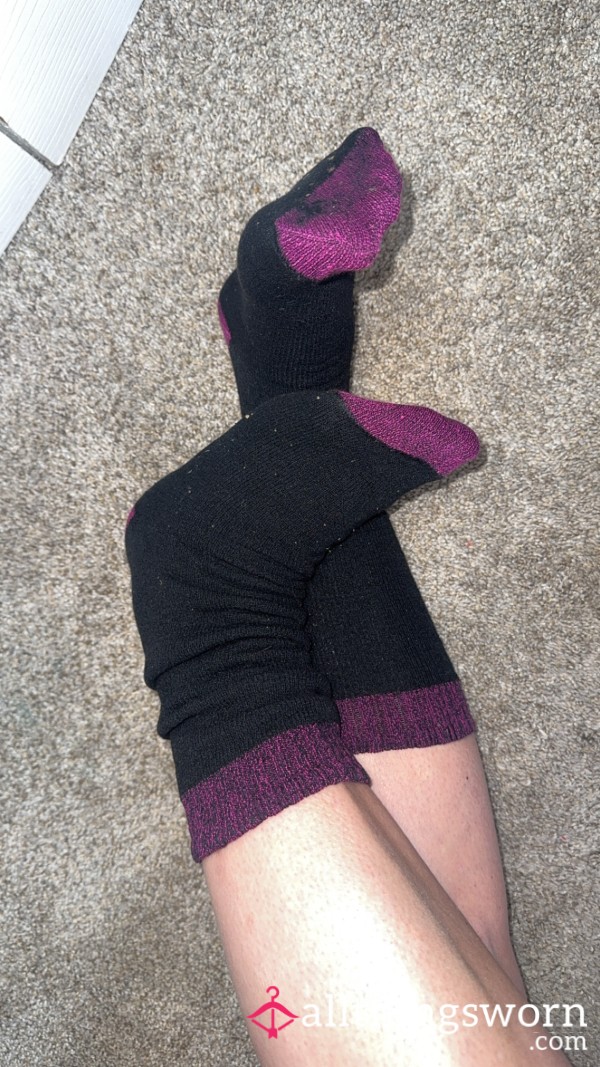 Black , Knee High, MILF Overworn Socks