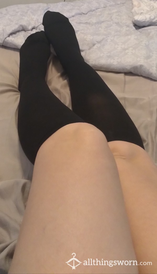 Black Knee High Stockings