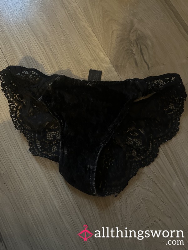 Black Lace And Velvet Panties