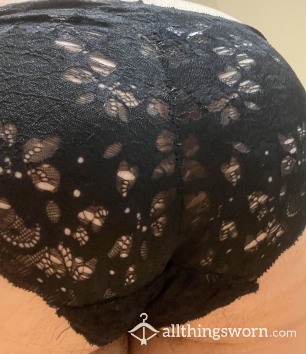 Black Lace 🖤 BBW 🖤 Curly Hairy A** 💖 Lesbian Goddess 💖 Panties, 48hr+ Wear