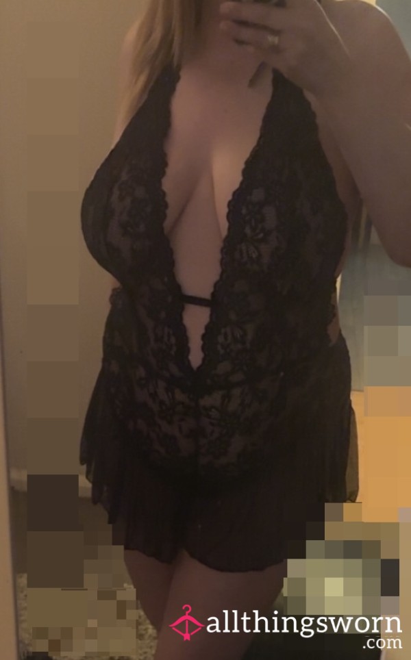 Black Lace Bodysuit Worn