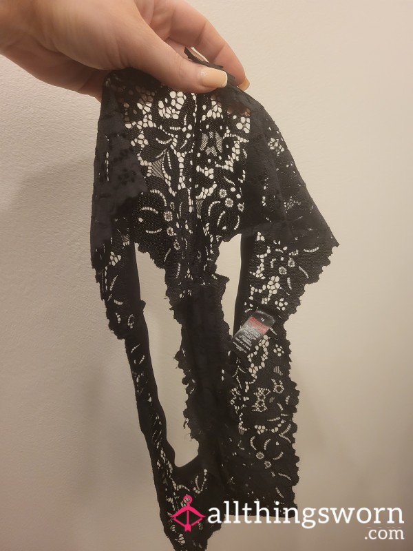 Black Lace Brazilian Knickers. Worn For 2 Days, Extra Smelly