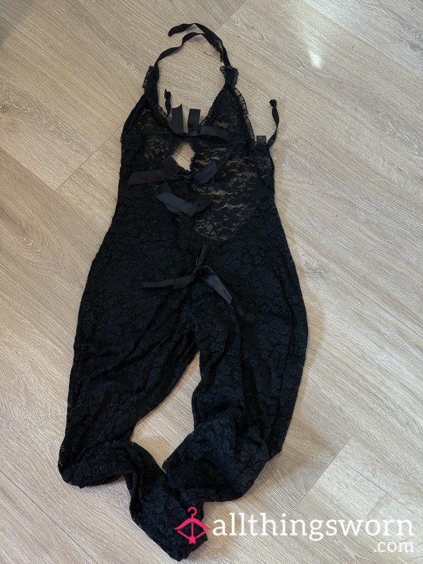 Black Lace Cat Suit